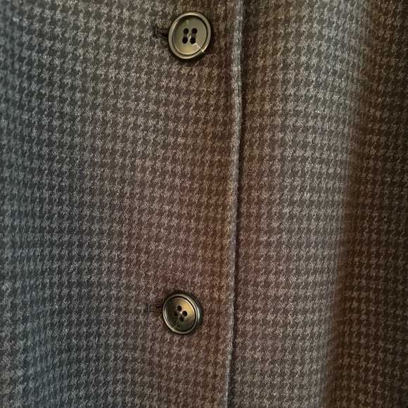Talbots Cotton Blend 4 Button Black Gray Houndstooth Jacket Sz 1X - Picture 2 of 6